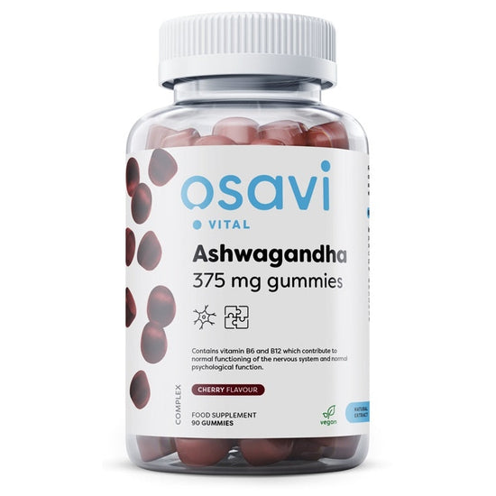 Ashwagandha 375mg Gummies, Cherry - 90 gummies - Vitax.ro