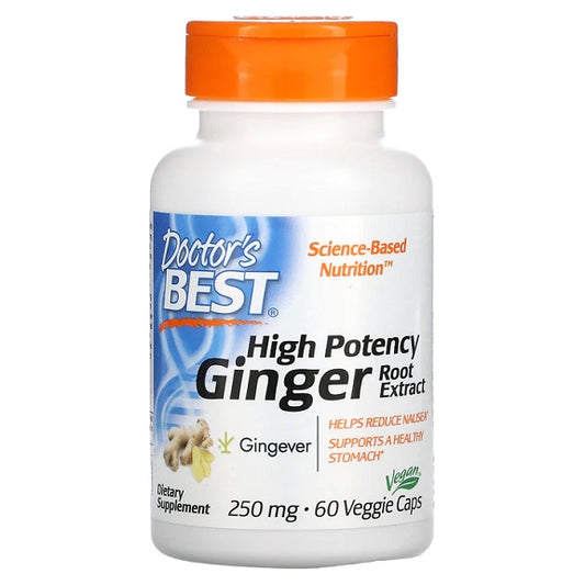 High Potency Ginger Root Extract, 250mg - 60 vcaps - Vitax.ro