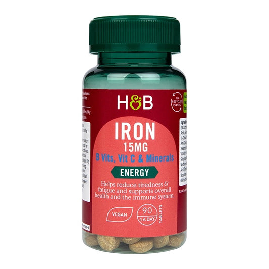 Iron, 15mg with Vitamins & Minerals - 90 vegan tabs - Vitax.ro