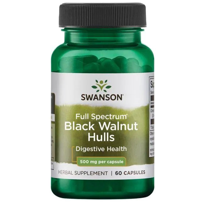 Full Spectrum Black Walnut Hulls, 500mg - 60 caps - Vitax.ro