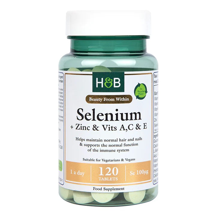Selenium + Zinc & Vits A,C & E, 100mcg - 120 tabs - Vitax.ro
