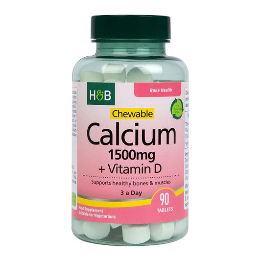 Chewable Calcium + Vitamin D, 1500mg - 90 tabs - Vitax.ro