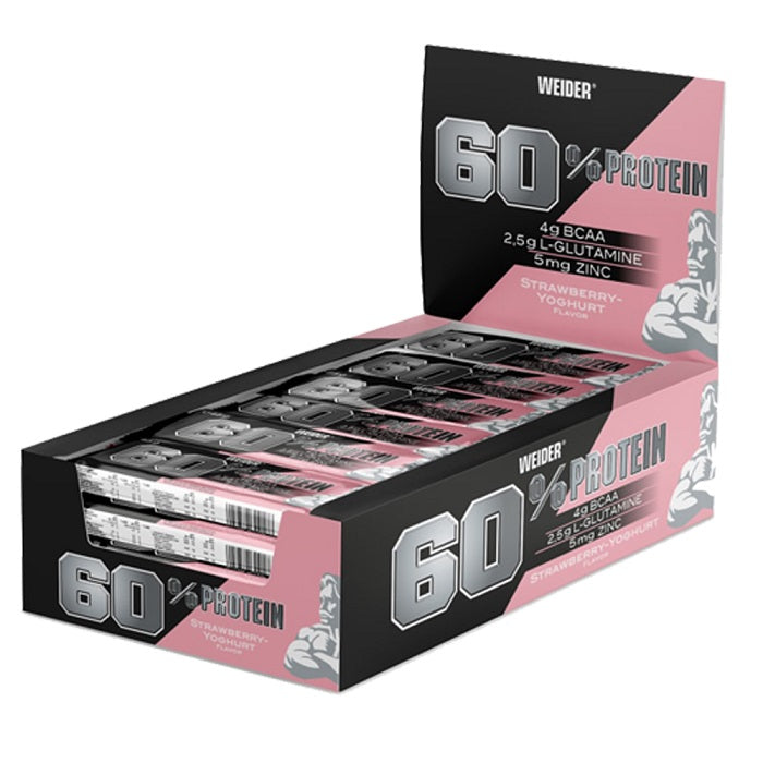 60% Protein Bar, Strawberry-Yoghurt - 24 bars - Vitax.ro