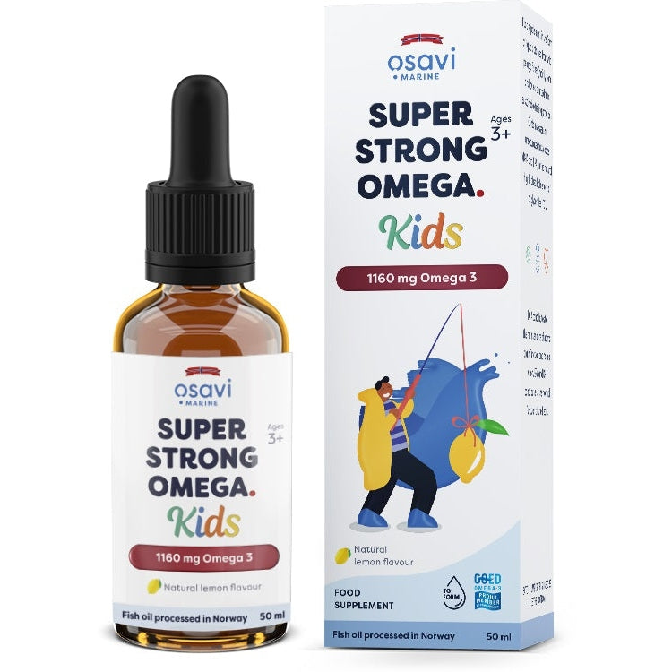 Super Strong Omega Kids, 1160mg Omega 3, (Lemon) - 50 ml. - Vitax.ro