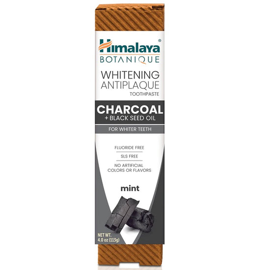 Whitening Antiplaque Toothpaste Charcoal + Black Seed Oil, Mint - 113g - Vitax.ro