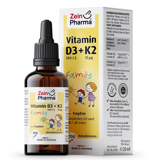 Vitamin D3 + K2 Family Drops, 20 ml, Zein Pharma | Vitax.ro