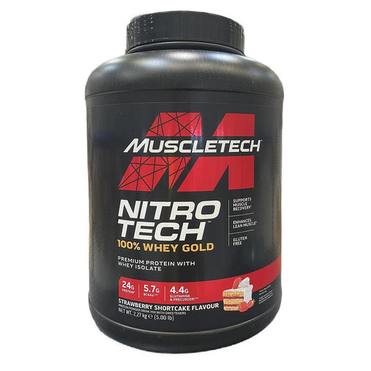 Nitro-Tech 100% Whey Gold, Strawberry Shortcake - 2270g - Vitax.ro