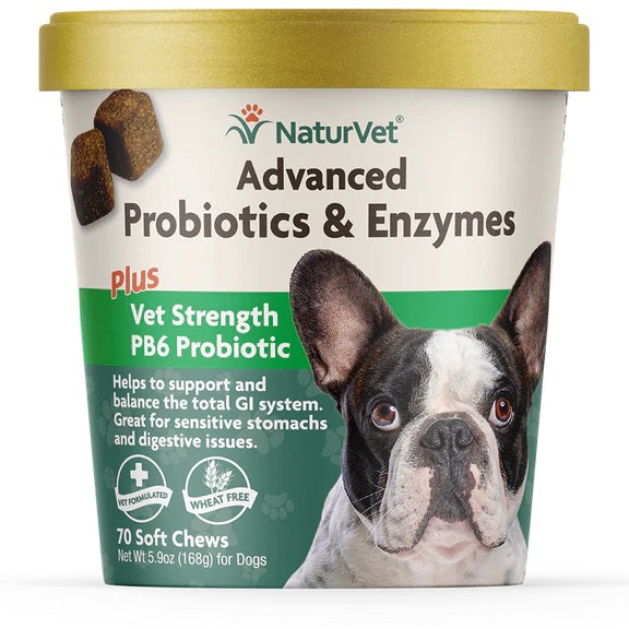 NaturVet Advanced Probiotics & Enzymes - 70 soft chews - Vitax.ro