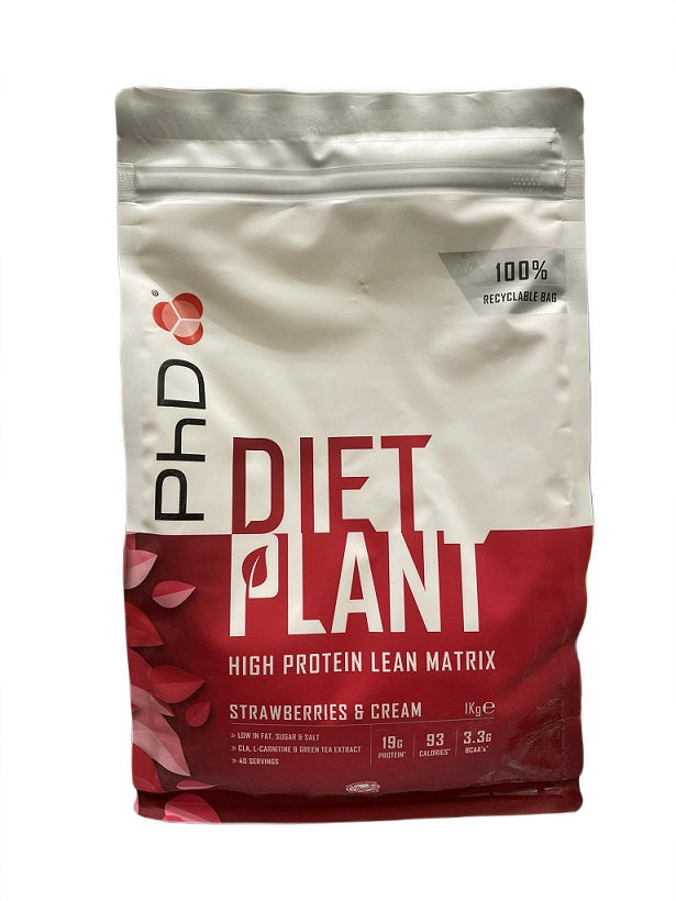 Diet Plant, Strawberries & Cream - 1000g - Vitax.ro