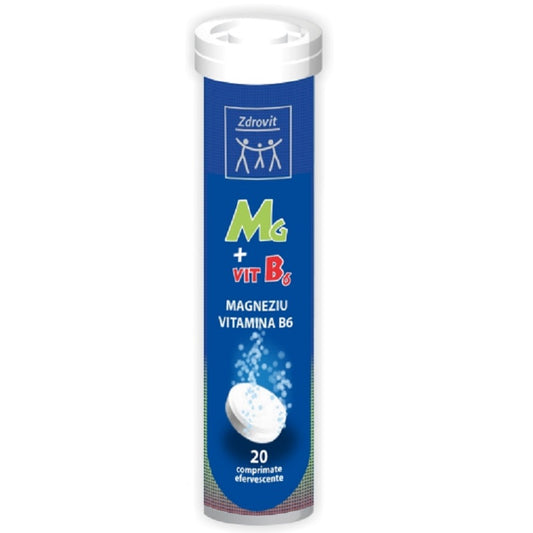 Magneziu + Vitamina B6, Zdrovit, 20 Comprimate Efervescente - Vitax.ro