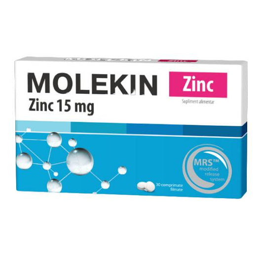 Molekin Zinc 15mg, Zdrovit, 30 Comprimate - Vitax.ro