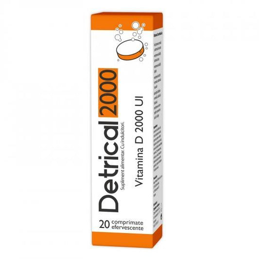 Detrical D3 2000 UI, Zdrovit, 20 Comprimate Efervescente - Vitax.ro